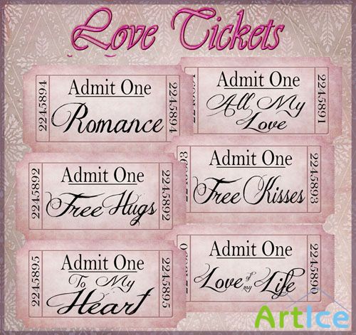 Love Tickets PSD Template