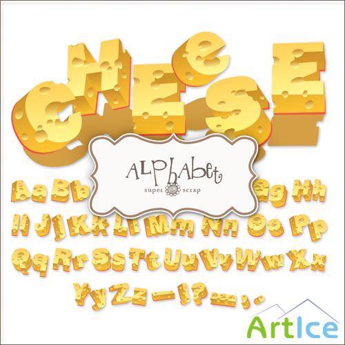 Scrap Kit - Cheese Alphabet
