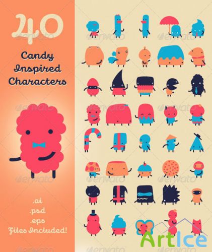 GraphicRiver - 40 Candy Inspired Characters 409294