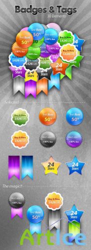 Badges and Tags PSD Template