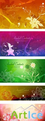 Vector Banners with Flowers