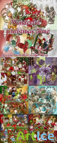 Wonderful Christmas Scraps Pack with Clusters