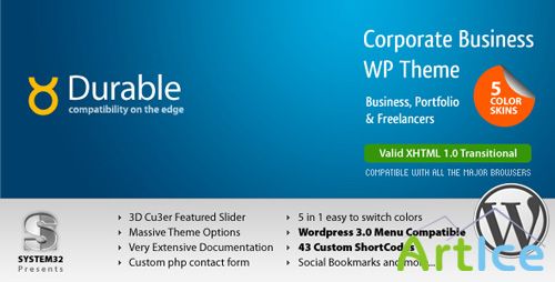 ThemeForest - Durable 5 in 1 v1.5 - Business & Portfolio Wordpress