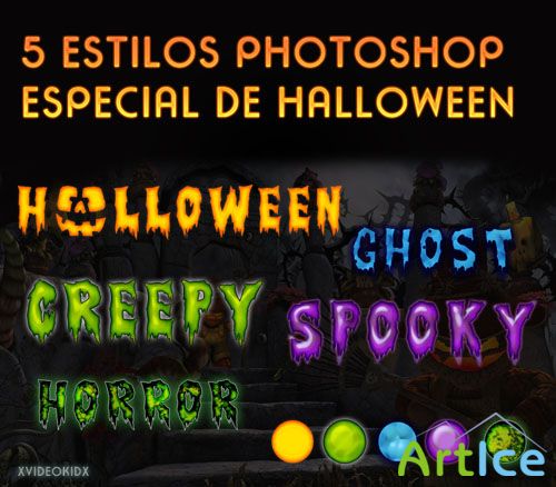 5 Estilo Halloween Photoshop Styles