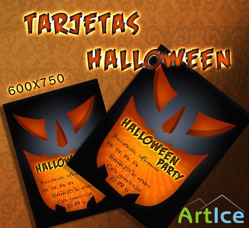 Tarjeta Halloween PSD Template