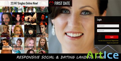 ThemeForest - FIRST DATE-Responsive Social & Dating Landing Page