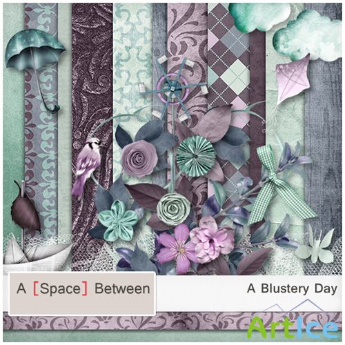 Scrap Set - A Blustery Day PNG and JPG Files