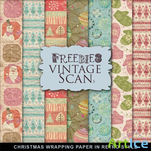 Textures - Christmas Wrapping Paper In Retro Style