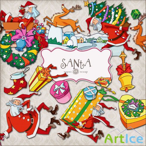 Scrap Set - Santa PNG Files