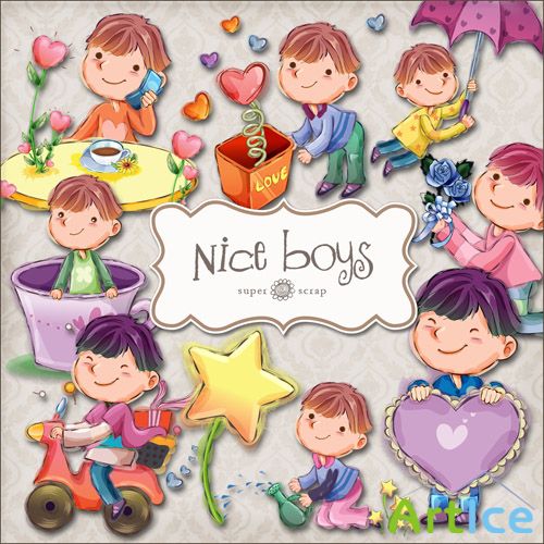 Scrap Kit - Nice Boys PNG Files