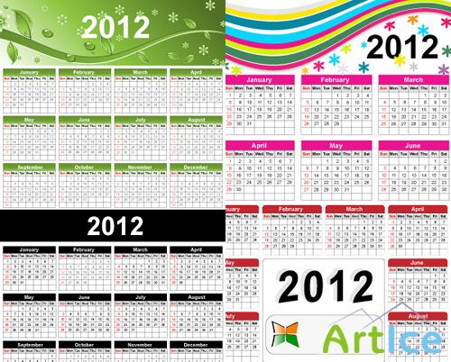 2012 Calendar Vector Template