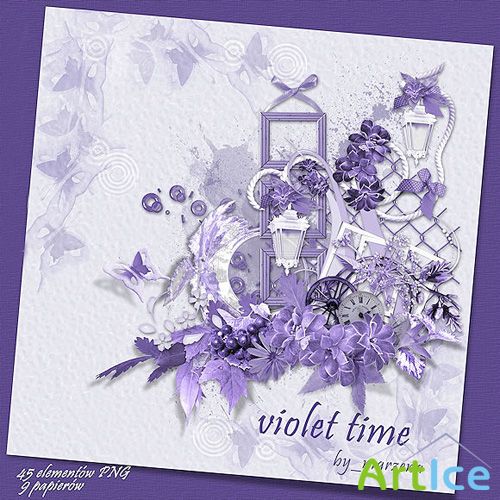 Scrap Set - Violet Time PNG and JPG Files