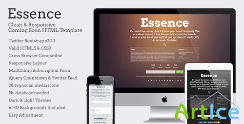 ThemeForest - Essence - Bootstrap Coming Soon Template