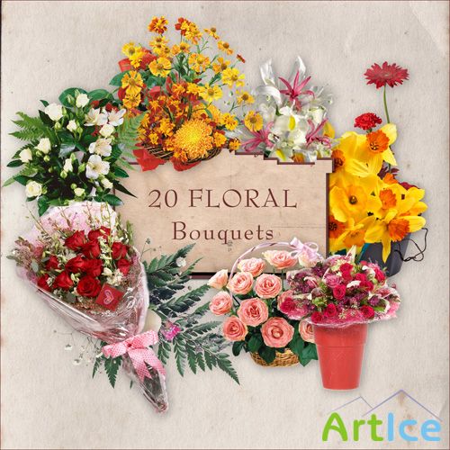 Scrap-kit - 20 Floral Bouquest