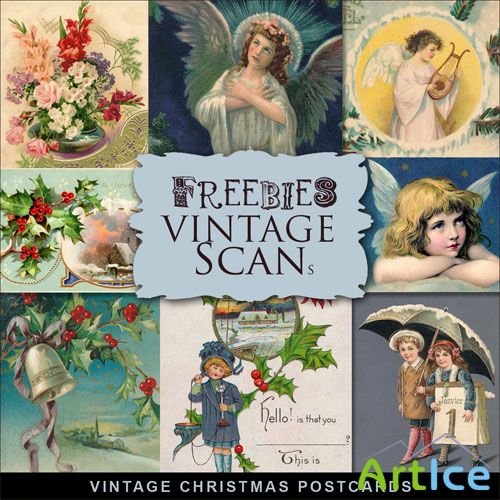 Scrap-kit - Vintage Christmas Postcards