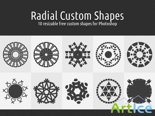 Radial Custom Photoshop Shapes