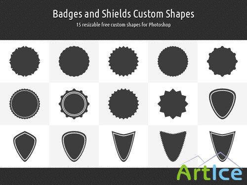 Badges and Shields Custom Photoshop Shapes