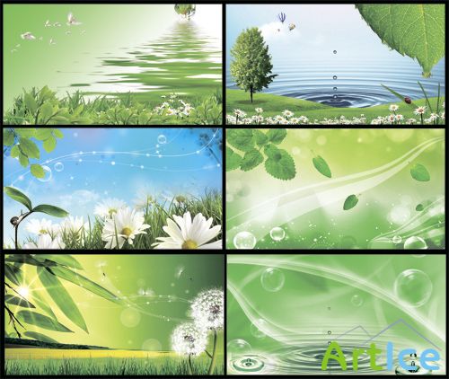 PSD Sources - Fresh Green Spring Background