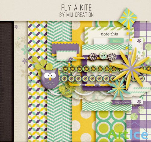 Scrap Set - Fly A Kite PNG and JPG Files