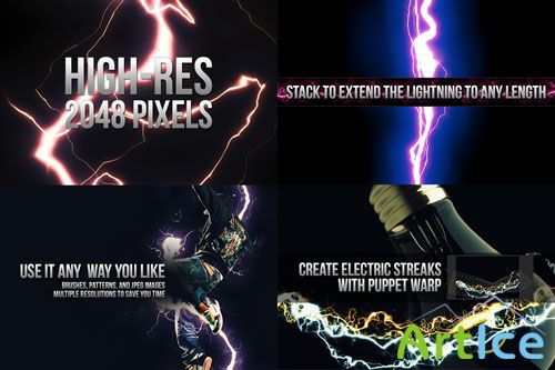 18 Electrifying Lightning Strikes Photoshop Brushes