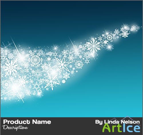 Gust of Swirling Snowflakes Photoshop Brushes