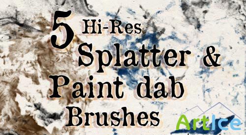 5 Splatter and Paint Dabs Photoshop Brushes