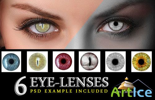 6 Eye Lenses PSD Template