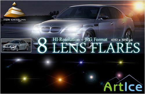 8 Hi-Res Lens Flares Clipart