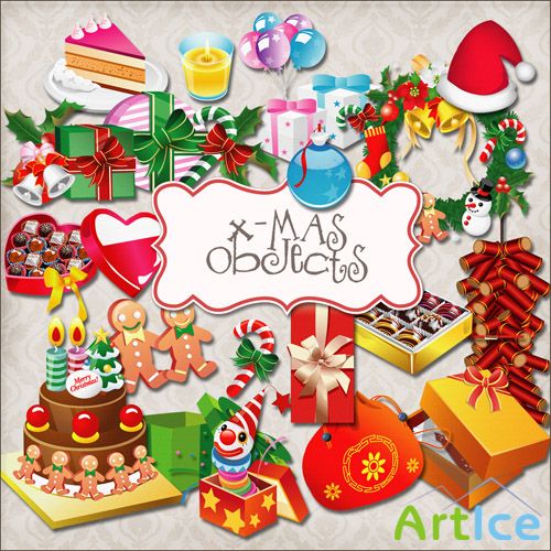 Scrap Set - X-Mas Objects PNG Files