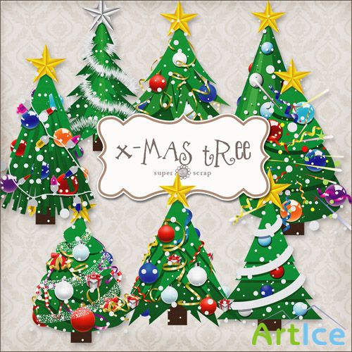 X-Mas Tree Set PNG Files