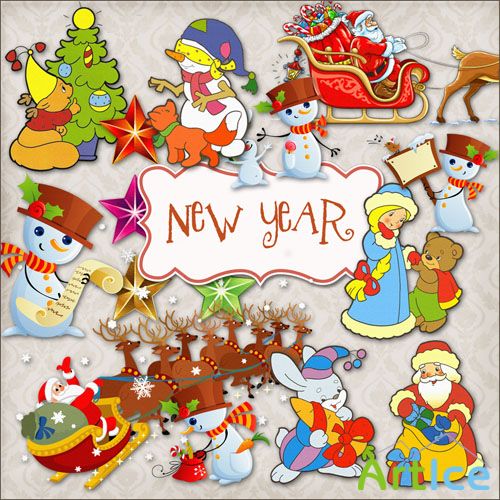 Scrap Set - New Year PNG FIles