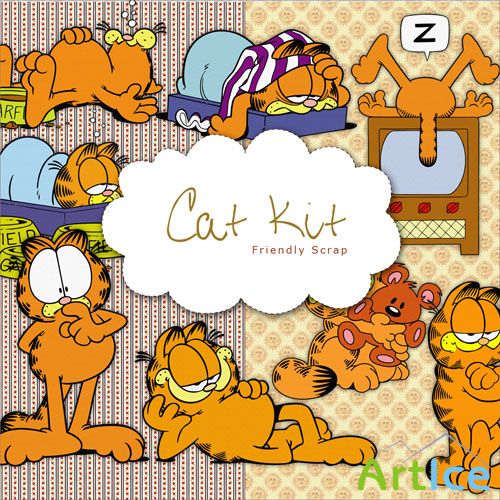 Scrap-kit - Painted Orange Cat