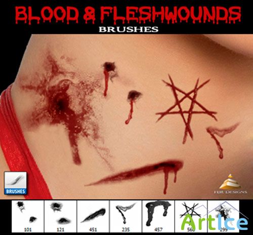 Blood and Fleshwounds Photoshop Brushes