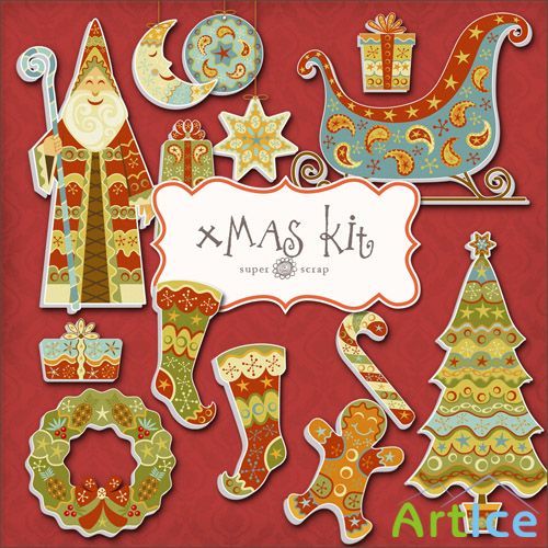 Scrap Set - Xmas KIt PNG Files