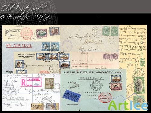 Envelopes and PostCard PNG Clipart