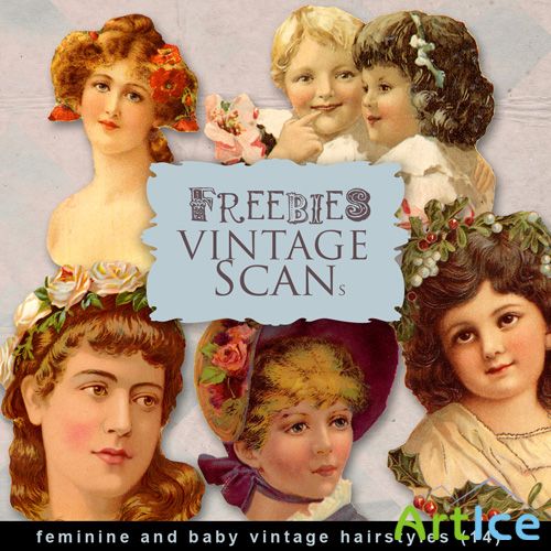 Scrap-kit - feminine and baby vintage hairstyles