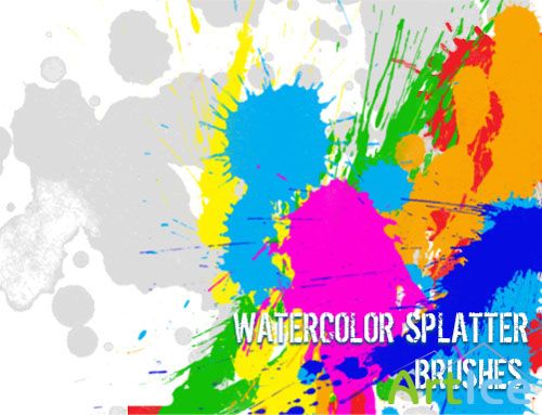Watercolor Splatter Photoshop Brushes