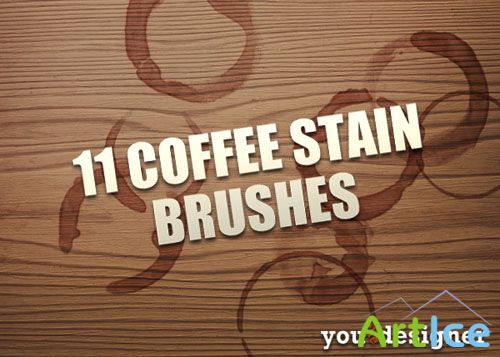 11 Coffee Stains Photoshop Brushes