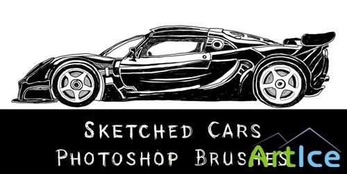 Sketched Cars Photoshop Brushes