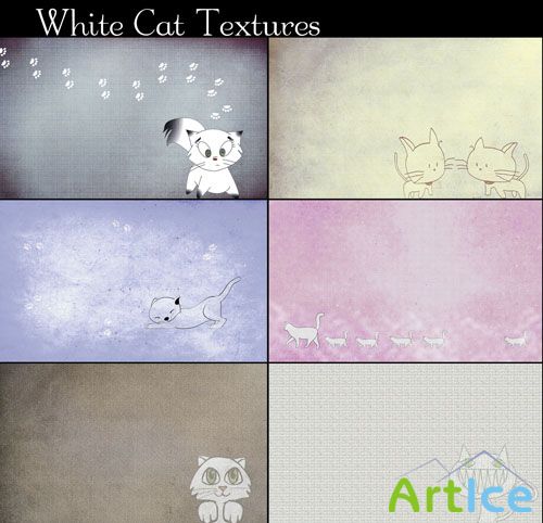 6 White Cat Textures