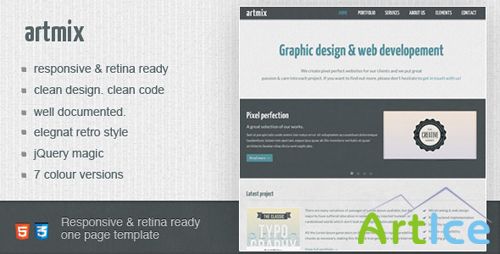 ThemeForest - Artmix - Responsive Retina Ready One Page Template