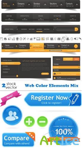 Web Color Elements Mix - Vectors