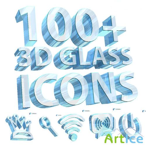 100 3D Glass PNG Icons