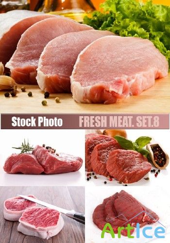 Fresh meat. Set.8 - Stock Photo
