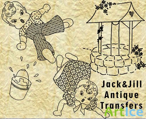 Scrap Set - Jack And Jill Antique Transfers