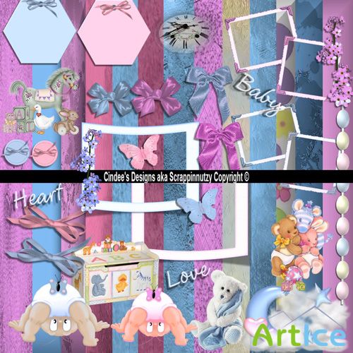 Scrap Set - Baby Time PNG and JPG Files