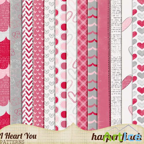 I Heart You Photoshop Pattern Textures