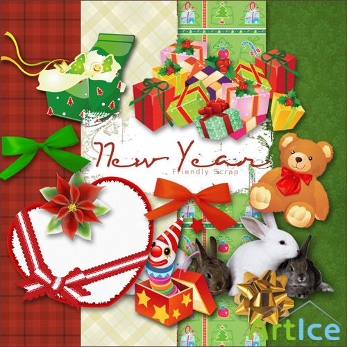 Scrap-set - New Year MIX Atributes And Papers