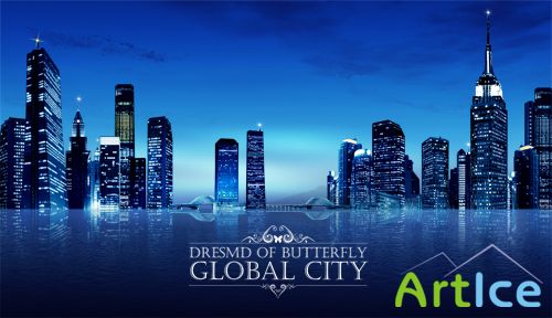 PSD Source - Night Global City