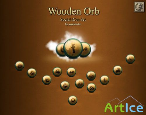 Wooden Orb Social Icons